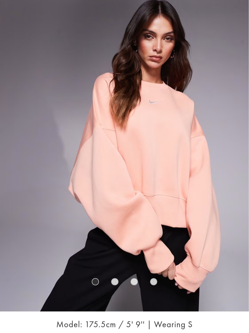 Nike Peach Pink Oversized Cropped Crew Sweatshirt